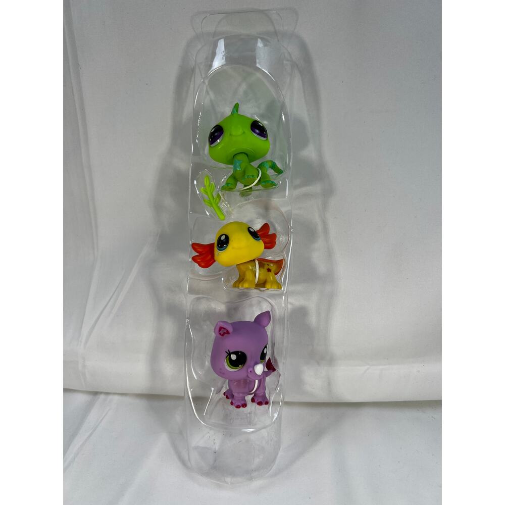 Littlest Pet Shop Trio Series 1 Wild Vibes 35 36 67 Iguana Axolotl Rhino Set 3
